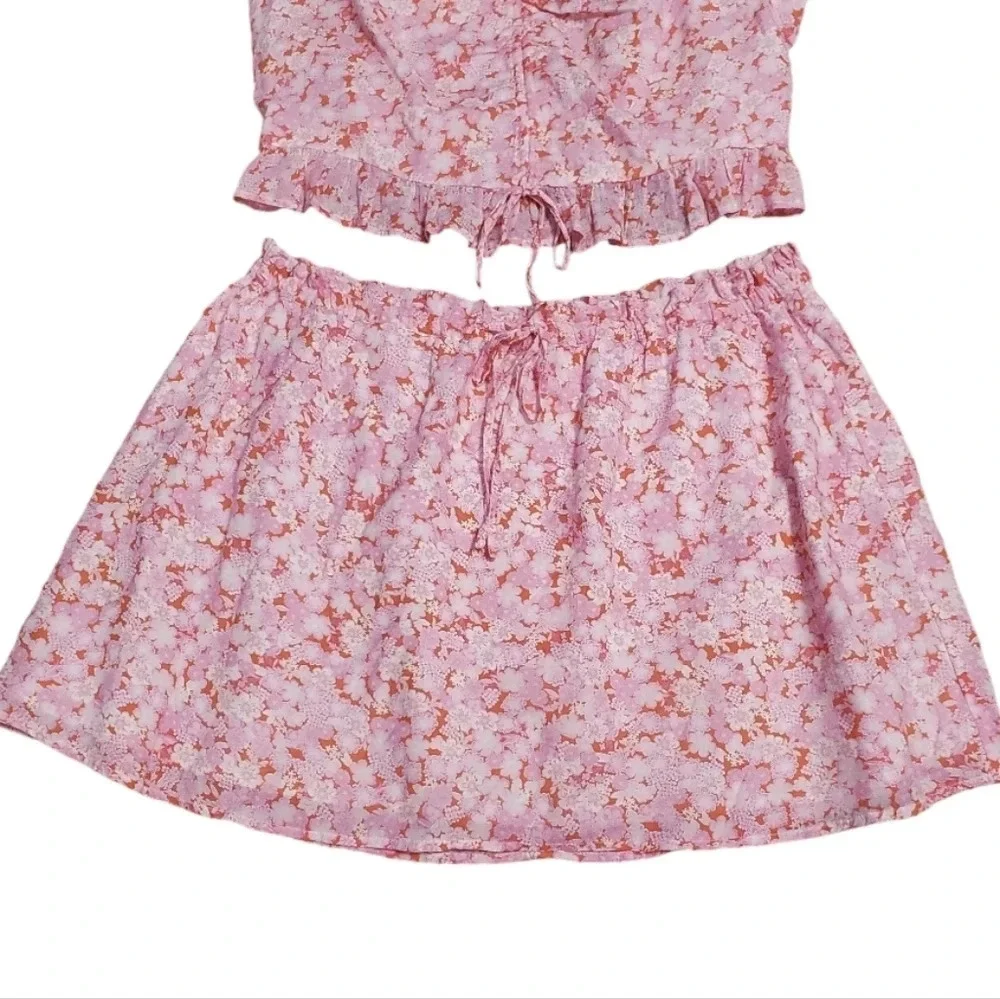 NWOT Abound Women's 2 PC Floral Top & Moxie Skirt Set 2X